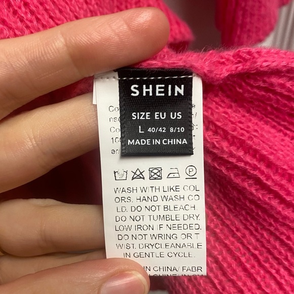 💕 2 For $10 SHEIN Pink Sweater Dress Size Large - Picture 2 of 3